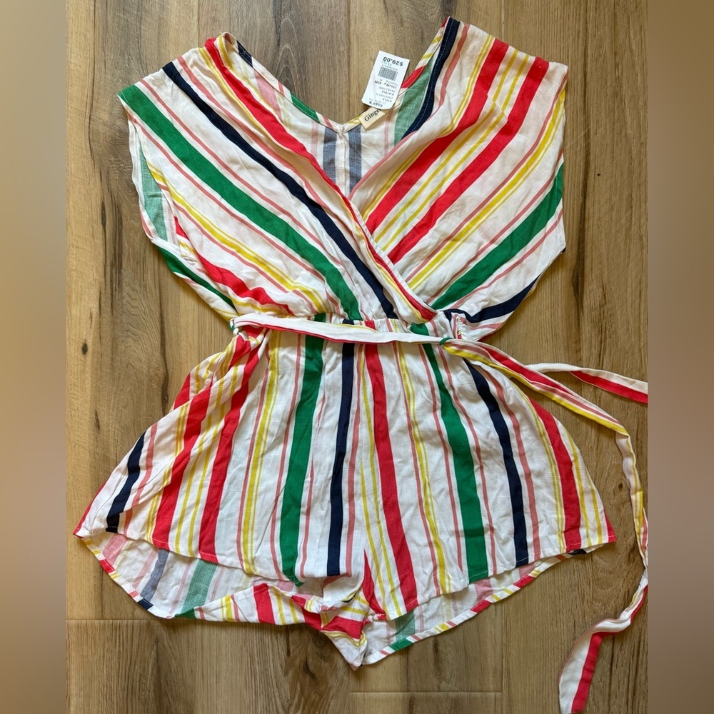 Ginger G Multicolor Striped Kids Romper